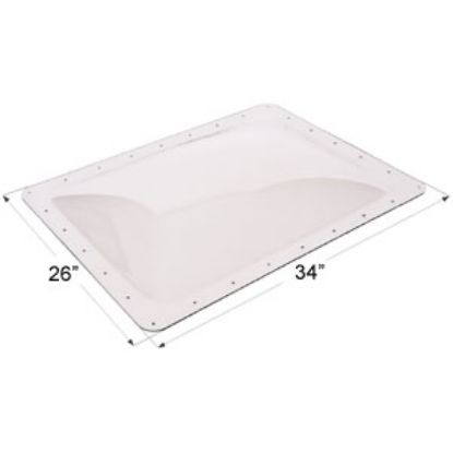 Picture of Icon  4"H Bubble Dome Rectangular Clear PC Skylight w/26" X 34" Flange 01858 22-0019                                         