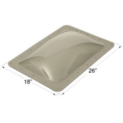 Picture of Icon  4"H Bubble Dome Rectangular Smoke PC Skylight w/18" X 26" Flange 12080 22-0033                                         