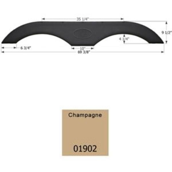 Picture of Icon  Champagne Tandem Axle Fender Skirt For Thor Brands 01902 15-0433                                                       