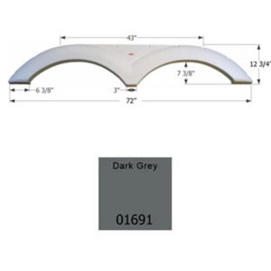 Picture of Icon  Dark Grey Tandem Axle Fender Skirt For Various Dutchmen Brands 01691 14-1567                                           