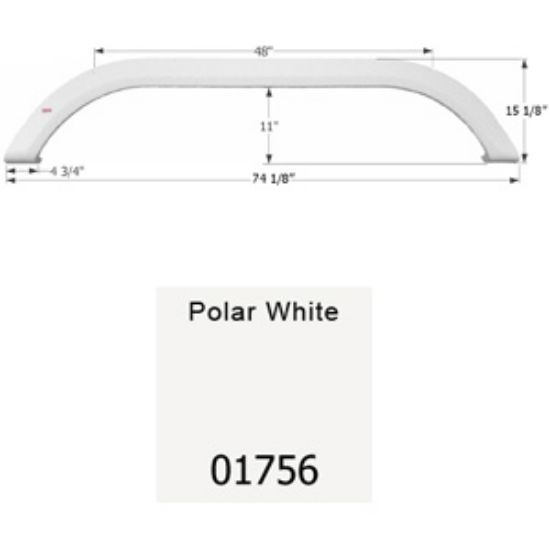 Picture of Icon  Polar White Tandem Axle Fender Skirt For Carriage Brands 01756 15-1651                                                 