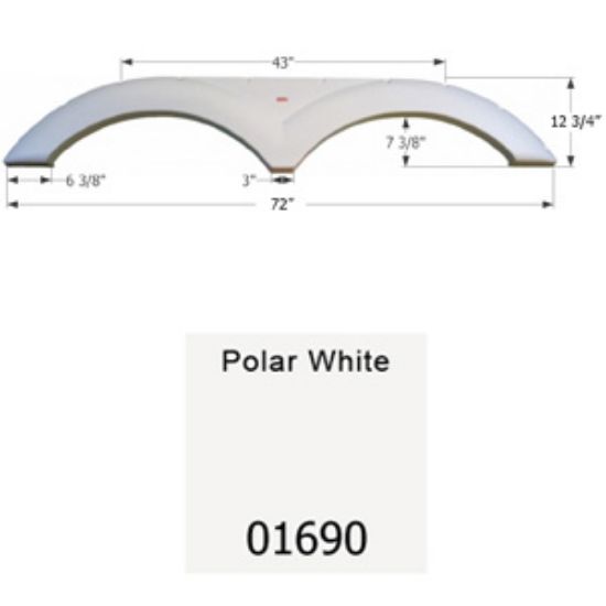 Picture of Icon  Polar White Tandem Axle Fender Skirt For Dutchmen Brands 01690 15-1643                                                 