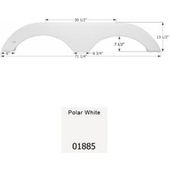 Picture of Icon  Polar White Tandem Axle Fender Skirt For Gulfstream Brands 01885 15-0431                                               