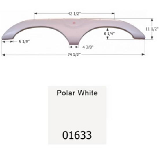 Picture of Icon  Polar White Tandem Axle Fender Skirt For Keystone Brands 01633 15-1631                                                 