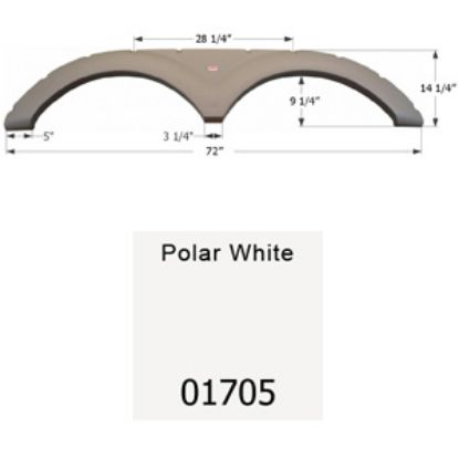 Picture of Icon  Polar White Tandem Axle Fender Skirt For Keystone Brands 01705 15-1645                                                 