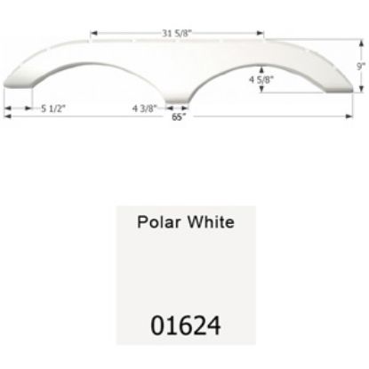 Picture of Icon  Polar White Tandem Axle Fender Skirt For Pilgrim Brands 01624 15-1627                                                  