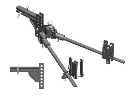 Picture of BXW1353 TrackPro Weight Distribution Hitch - 1300 TW Standard Shank 7 Hole With Longer L-Brackets