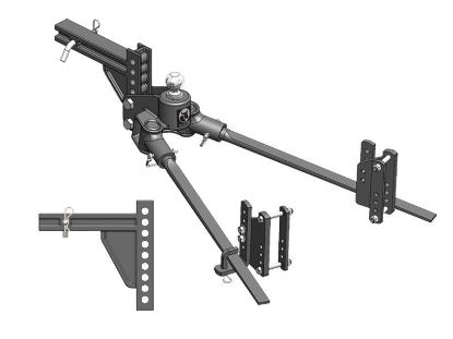 Picture of SwayPro BXW0851 Weight Distribution Hitch - 3,500 GTW / 350 TW - Bolt On Brackets With 7-Hole Shank