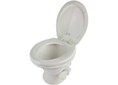 Picture of Dometic 310 Series White Ceramic Permanent Toilet w/ Manual Flush 302311781 12-0007